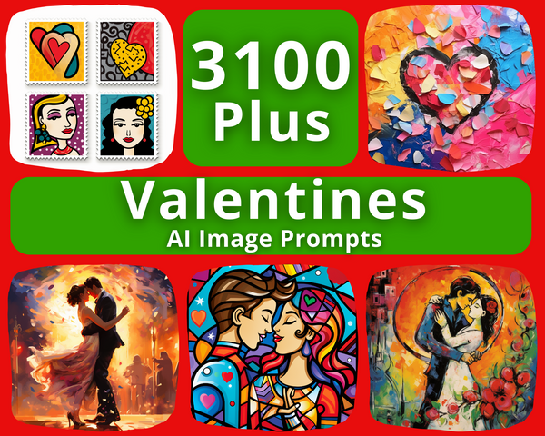 For valentines day art in a colorful style created from an AI image prompt.