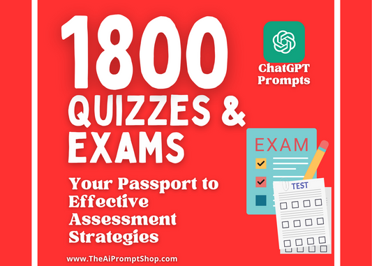 ChatGPT Prompts |Quizzes and Exams | Teachers | AI | Digital Download | Chat GPT Prompts