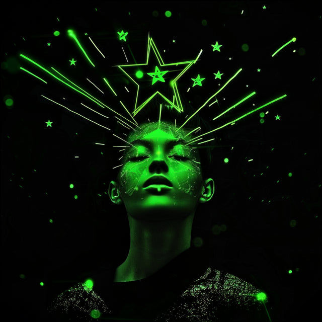 Neon Artistic Portraits AI MidJourney Image Prompt, 9624 — A striking digital portrait that combines vibrant neon colors with surreal elements to create an… — product preview image 4