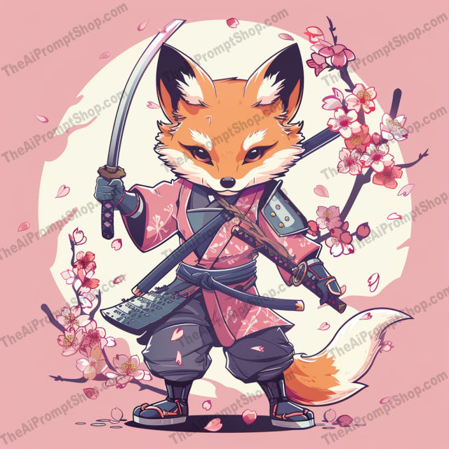 Cute Animal Characters with Cherry Blossoms AI MidJourney Image Prompt, 8440