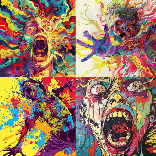 AI MidJourney Image Prompt, Psychedelic Scream, 4871