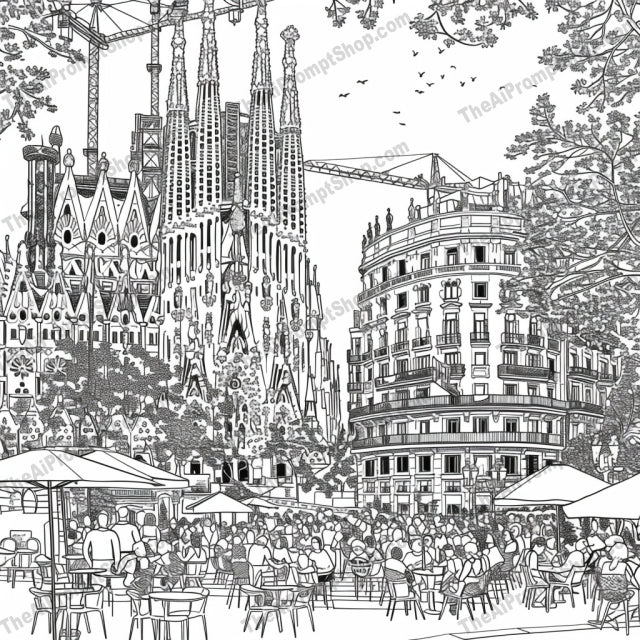 European Cityscapes Coloring Page AI MidJourney Image Prompt, 8901 Coloring Pages, midjourney, European cityscapes, coloring page, detailed illustration, architecture, urban scene, street life, tramways, historic buildings, charming alleys, coloring enthusiasts, art lovers, sketch, line art, travel inspiration, cultural heritage, city charm, vintage vibe, artistic expression, pen and ink, metropolitan, Midjourney, Ai, Ai Image Prompt, Image Prompt, Prompt