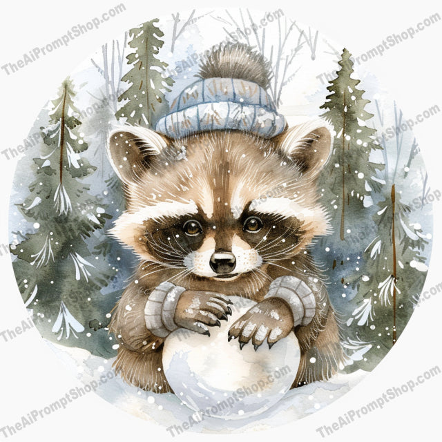 Woodland Winter Animals AI MidJourney Image Prompt, 9067 Animals, midjourney, woodland, winter, animals, rabbit, fox, hedgehog, raccoon, snow, forest, nature, illustration, watercolor, art, cozy, serene, detailed, warm, soft, snowy landscape, peaceful, Midjourney, Ai, Ai Image Prompt, Image Prompt, Prompt