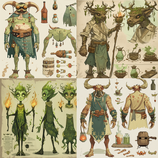 Fantasy Game Figures AI MidJourney Image Prompt, Game Assets, 4187