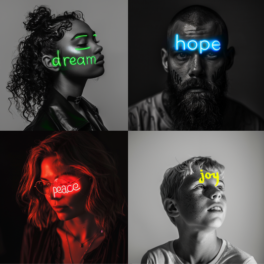 Neon Word Portraits AI MidJourney Image Prompt, 8067