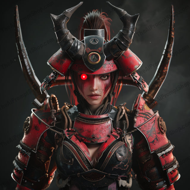 Futuristic Samurai Warrior AI MidJourney Image Prompt, 8671 Animation & Cartoons, midjourney, futuristic, samurai, warrior, high-tech, armor, glow, strength, mystery, science fiction, cyberpunk, advanced technology, intense, elaborate, otherworldly, battle-ready, sci-fi, neon, dystopian, combat, heroic, Midjourney, Ai, Ai Image Prompt, Image Prompt, Prompt