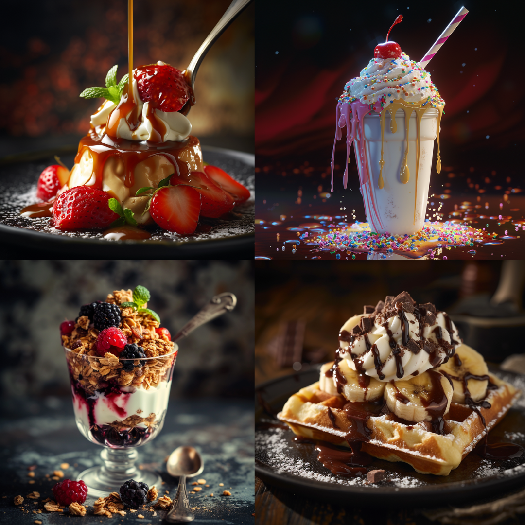 Decadent Delights AI MidJourney Image Prompt, Food, 4269