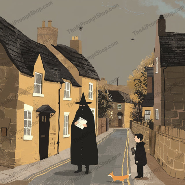 Charming Village Life Illustration AI MidJourney Image Prompt, 8919 Animation & Cartoons, midjourney, village, nostalgic, storybook, illustration, charming, houses, shops, street scenes, soft colors, muted colors, detailed line work, warmth, serenity, whimsy, art, quaint, village life, classic, heritage, beautifully depicted, Midjourney, Ai, Ai Image Prompt, Image Prompt, Prompt