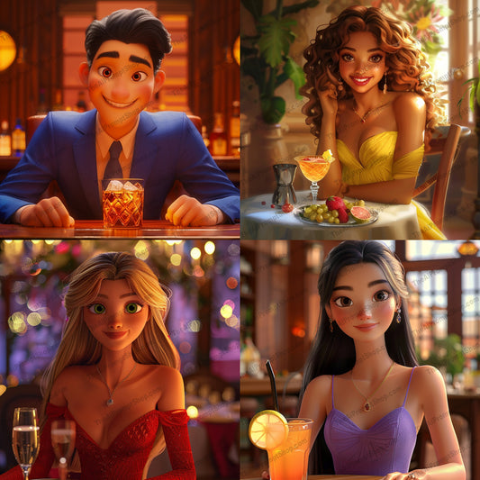 Elegant Dining Characters AI MidJourney Image Prompt, 9430 Character Art, midjourney, elegance, dining, upscale, luxury, fashion, sophistication, restaurant, formal wear, gourmet, classy, ambiance, dinner, characters, drinks, glamour, stylish, beautiful, evening, fine dining, romantic, Midjourney, Ai, Ai Image Prompt, Image Prompt, Prompt