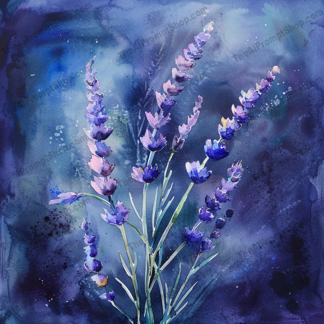 AI MidJourney Image Prompt, Ethereal Blooms Watercolor Series, 4478