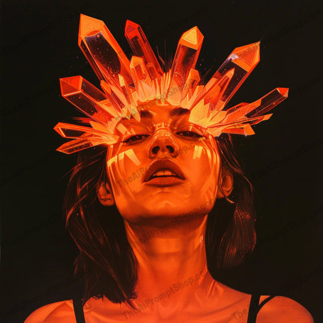 Neon Artistic Portraits AI MidJourney Image Prompt, 9624 — A striking digital portrait that combines vibrant neon colors with surreal elements to create an… — product preview image 2
