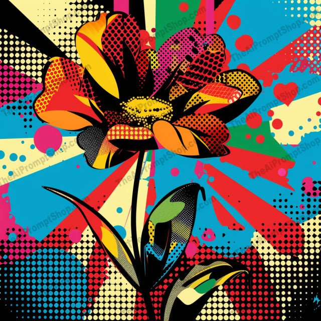 Pop Art Rocket Launch AI MidJourney Image Prompt, 9620 — A dynamic and colorful Pop Art style image featuring a rocket launching with vibrant geometric… — product preview image 3