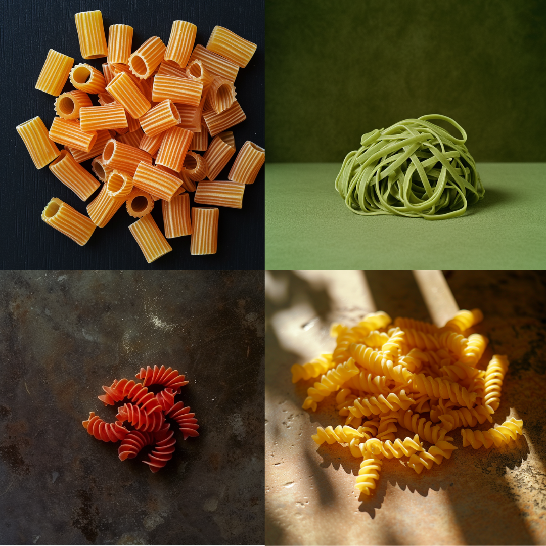 Pasta Variations AI MidJourney Image Prompt, Food, 4267