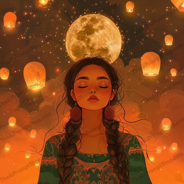 Whimsical Moonlit Portraits AI MidJourney Image Prompt, 9184 Portraits & People, midjourney, whimsical, moonlit, portrait, intricate, nightscape, butterflies, flowing hair, glowing lanterns, magical, dreamy, art, illustration, fantasy, night, nature, elegant, mystical, ethereal, celestial, feminine, Midjourney, Ai, Ai Image Prompt, Image Prompt, Prompt