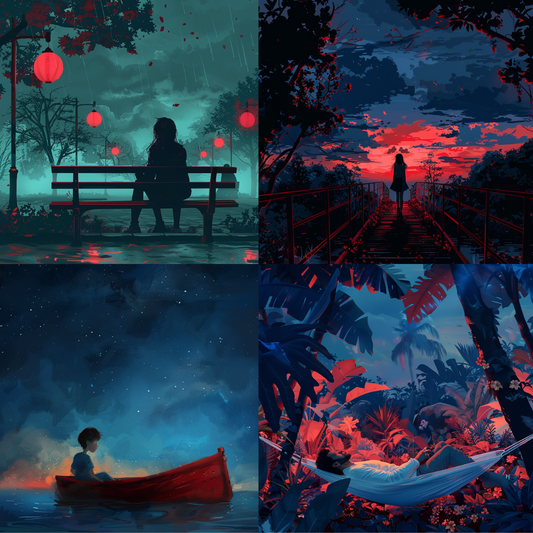 AI MidJourney Image Prompt, Twilight Hues and Nighttime Moods, 4959