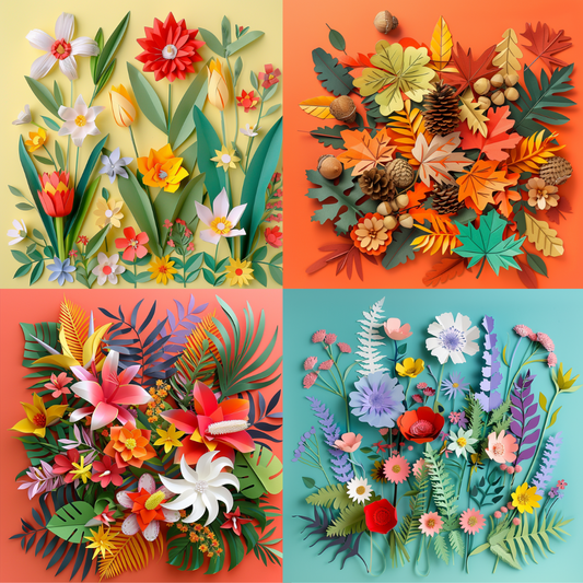 Vibrant Paper Art Creations AI MidJourney Image Prompt, 8023