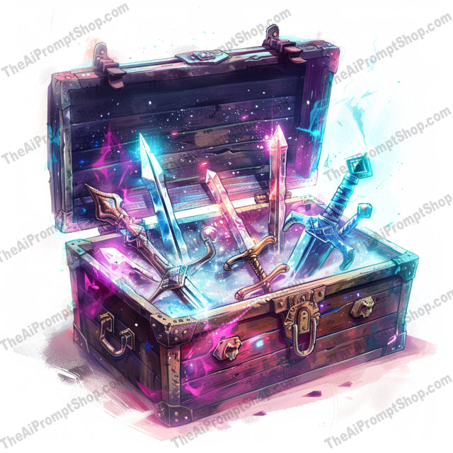 Magical Treasure Chests AI MidJourney Image Prompt, 8867 Character Art, midjourney, treasure chest, magical items, mystical artifacts, glowing jewels, enchanted chest, detailed illustration, fantasy art, magic, treasure, jewels, artifacts, mystical, enchanting, illustration, fantasy, intricate design, glowing objects, mystical chest, fantasy treasure, artistic rendering, Midjourney, Ai, Ai Image Prompt, Image Prompt, Prompt