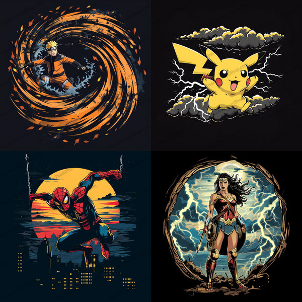 Anime style character illustrations in a storybook style created from an AI image prompt.