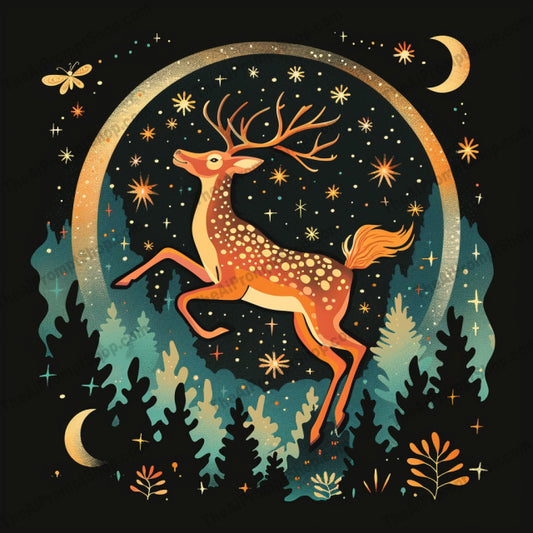 Celestial Animal Illustrations AI MidJourney Image Prompt, 8764 Animals, midjourney, celestial, animal, illustration, starry sky, night, dream-like, detailed, ethereal, magical, deep blues, golds, whites, deer, wolf, fox, eagle, nature, moon, stars, forest, fantasy, Midjourney, Ai, Ai Image Prompt, Image Prompt, Prompt