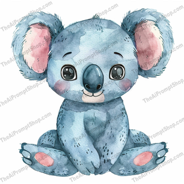 Adorable Watercolor Baby Animals AI MidJourney Image Prompt, 8438