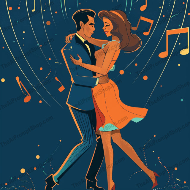 Artistic Dance Romance AI MidJourney Image Prompt, 8333