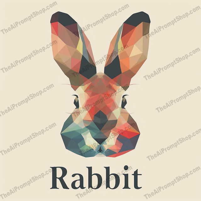 Geometric Rabbit Design AI MidJourney Image Prompt, 8830 Animals, midjourney, rabbit, geometric, polygonal, modern, vibrant, illustration, art, contemporary, design, colorful, animal, graphic, decor, branding, stylish, unique, polygon, shape, artwork, creative, Midjourney, Ai, Ai Image Prompt, Image Prompt, Prompt