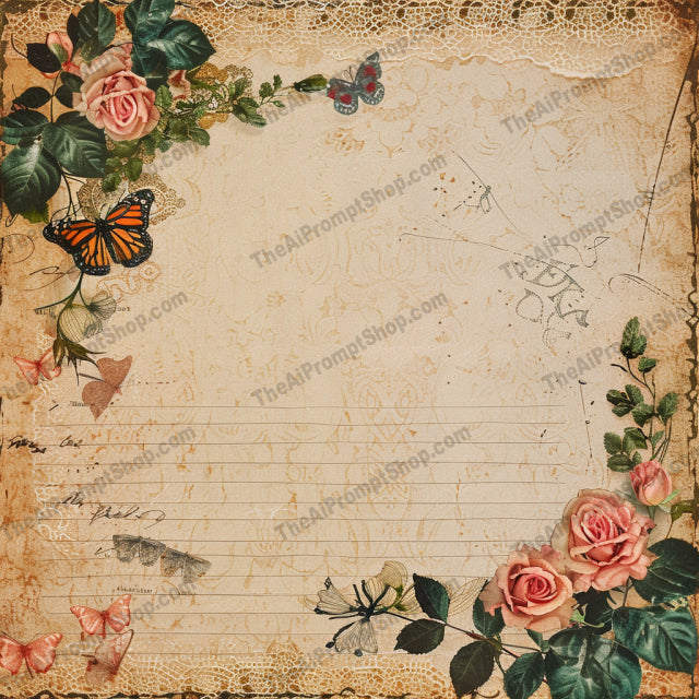 Vintage Floral Nature AI MidJourney Image Prompt, 8207