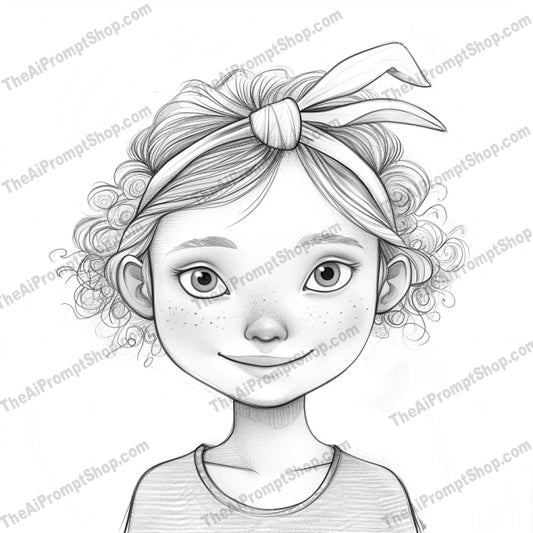 Character Art Sketches AI MidJourney Image Prompt, 9390 Storybook Illustrations, midjourney, character, art, sketch, black and white, children, expressive, features, hair design, creativity, detail, illustration, pencil drawing, style, artwork, intricate, design, face, portrait, hand-drawn, artistic, Midjourney, Ai, Ai Image Prompt, Image Prompt, Prompt