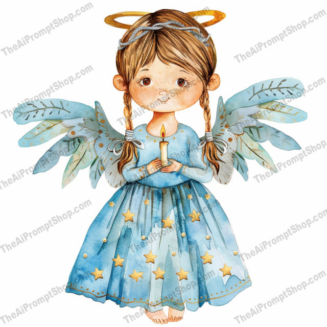 Angelic Illustrations AI MidJourney Image Prompt, 8865 Animals, midjourney, angel, illustration, whimsical, festive, adorable, angelic, cute, creative, style, artwork, design, holiday, charming, detailed, wings, costume, dress, theme, beautiful, harp, Midjourney, Ai, Ai Image Prompt, Image Prompt, Prompt