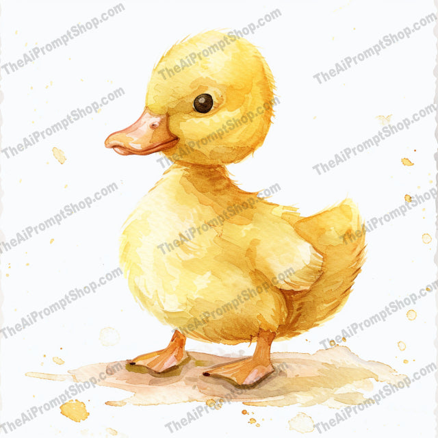 Adorable Baby Farm Animals Watercolor Art AI MidJourney Image Prompt, 8076