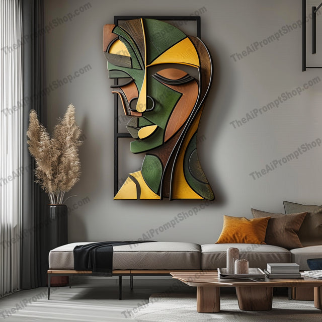 Modern Abstract Art Portrait AI MidJourney Image Prompt, 8337