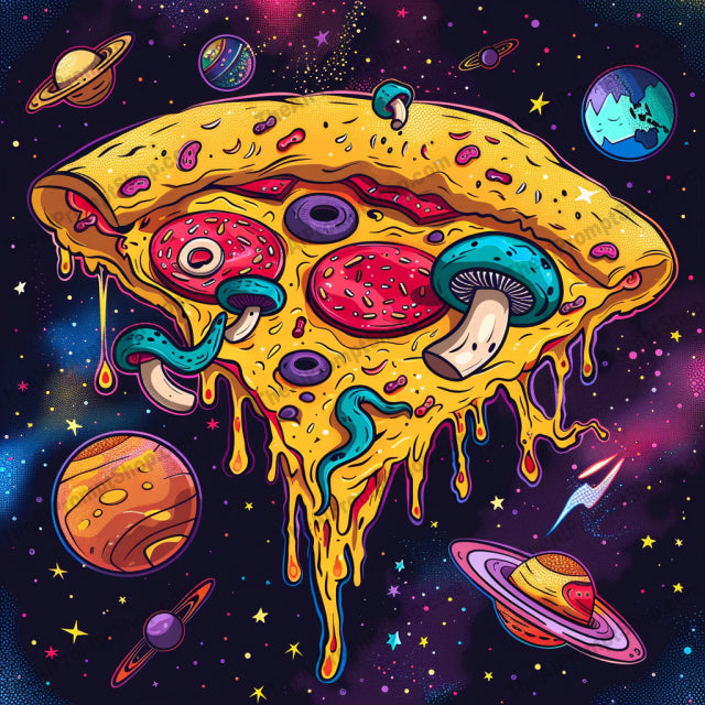 Cosmic Neon Food Fantasy AI MidJourney Image Prompt, 8038