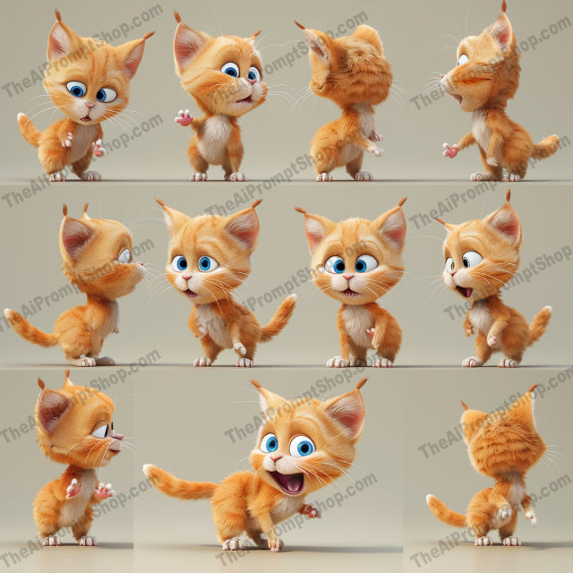 Cute Animal Characters AI MidJourney Image Prompt, 8933 Animals, midjourney, cute, animals, 3D, characters, whimsical, playful, bright, expressions, illustration, design, fun, detailed, textures, adorable, creative, animation, cartoonish, vivid, lighthearted, projects, Midjourney, Ai, Ai Image Prompt, Image Prompt, Prompt