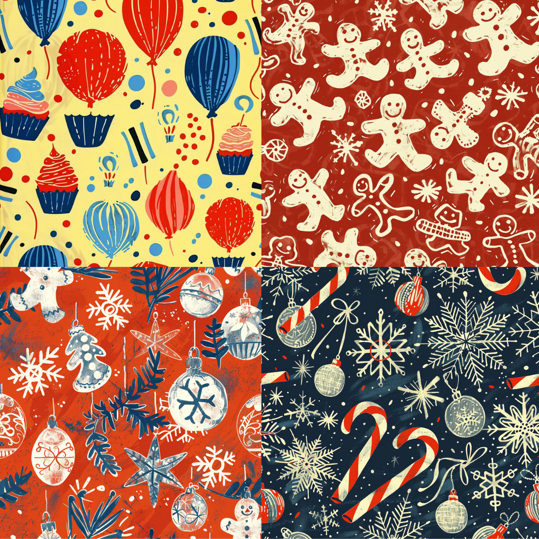 AI MidJourney Image Prompt, Festive Patterns, 4761