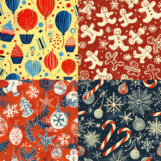 AI MidJourney Image Prompt, Festive Patterns, 4761