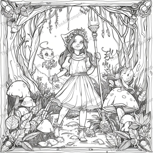 Whimsical Fantasy World Coloring Page AI MidJourney Image Prompt, 8856 Animals, midjourney, whimsical, fantasy, coloring page, black and white, fairy-tale, castle, enchanted, gardens, floating ships, landscapes, art enthusiasts, intricate design, illustration, detailed artwork, magical, imaginative, ink drawing, mythical, storybook, children, Midjourney, Ai, Ai Image Prompt, Image Prompt, Prompt