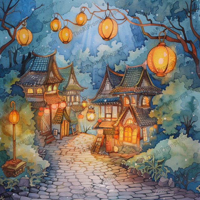 Magical Fantasy Village AI MidJourney Image Prompt, 9188 Fantasy, midjourney, magical, fantasy, village, castle, floating island, whimsical, ethereal, forest, glowing lanterns, cozy cottages, wonder, adventure, storytelling, imaginative, art, scenic, fairy tale, dreamscape, enchanted, picturesque, Midjourney, Ai, Ai Image Prompt, Image Prompt, Prompt