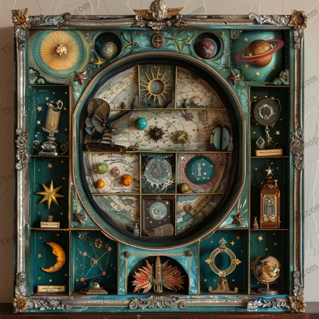 Vintage Curiosity Cabinet AI MidJourney Image Prompt, 9076 Animation & Cartoons, midjourney, vintage, curiosity cabinet, steampunk, antique, gears, clocks, maps, telescopes, artifacts, intricate design, elaborate frame, nostalgic, adventure, exploration, retro, classic, collectors, eccentric, decorative, historical, Midjourney, Ai, Ai Image Prompt, Image Prompt, Prompt