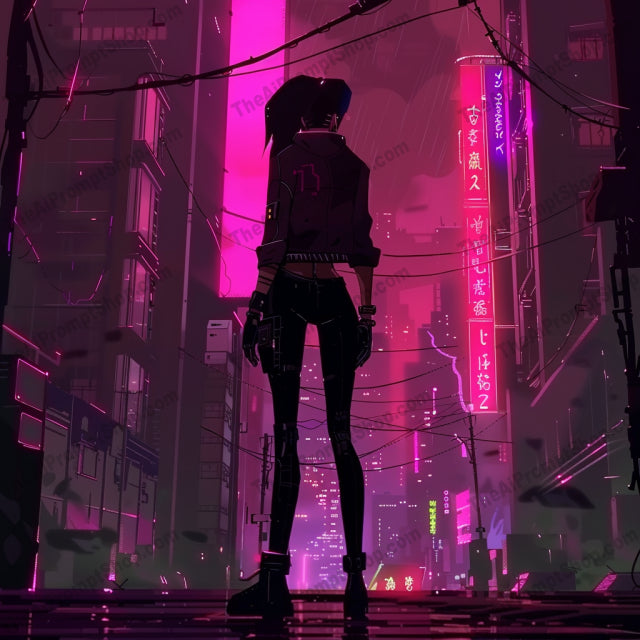 AI MidJourney Image Prompt, Neon Noir Narratives, 5140