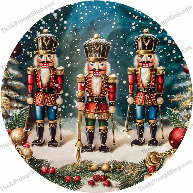 Festive Winter Wonderland AI MidJourney Image Prompt, 8860 Character Art, midjourney, festive, winter, winter wonderland, holiday, Christmas, nutcrackers, reindeer, snowmen, gnomes, snow, Christmas tree, presents, twinkling stars, magic, joyful, whimsical, holiday season, snowy landscape, adorned Christmas tree, magical holiday, Midjourney, Ai, Ai Image Prompt, Image Prompt, Prompt