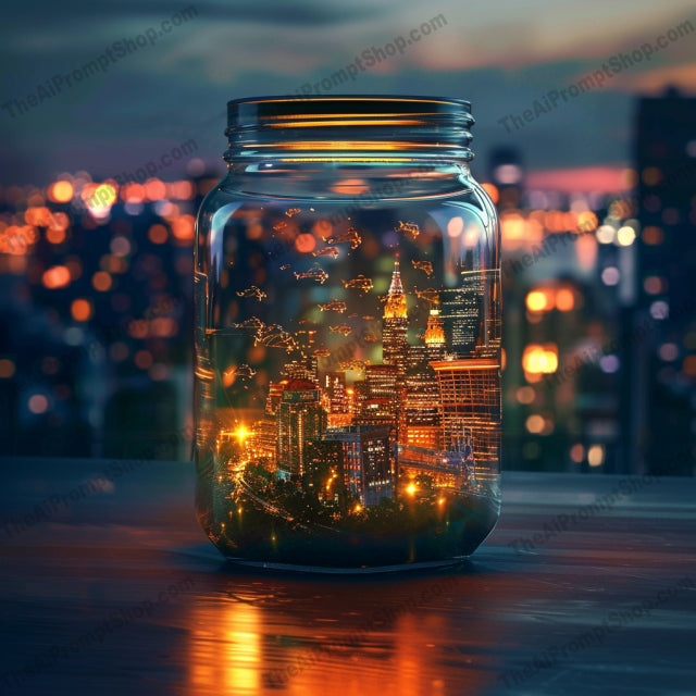 Whimsical Jar Worlds AI MidJourney Image Prompt, 9046 Landscapes & Paintings, midjourney, whimsical, jar, world, nature, cityscape, fantasy, magical, intricate, imagination, ambiance, miniature, dreamlike, creative, artistic, decorative, unique, enchanting, scenic, captivating, mystical, Midjourney, Ai, Ai Image Prompt, Image Prompt, Prompt