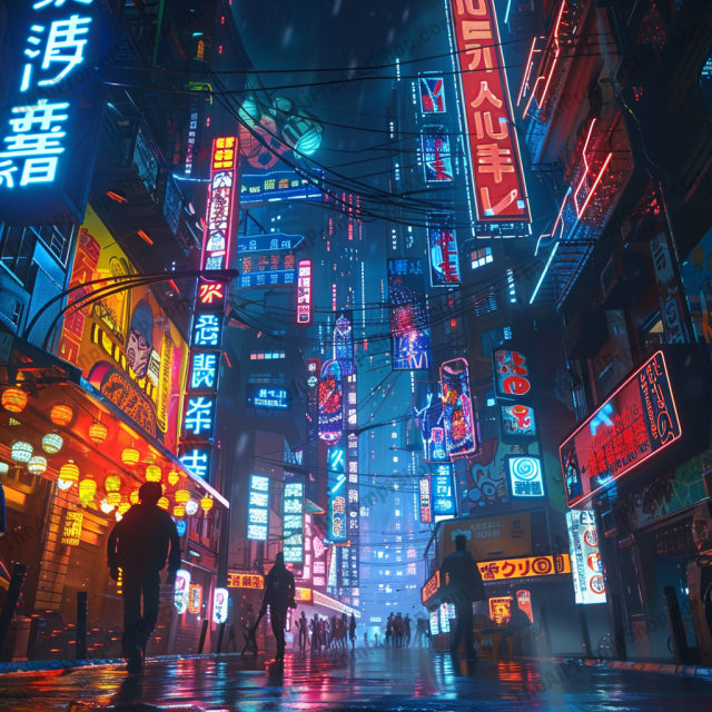 AI MidJourney Image Prompt, Neon Noir Narratives, 5140