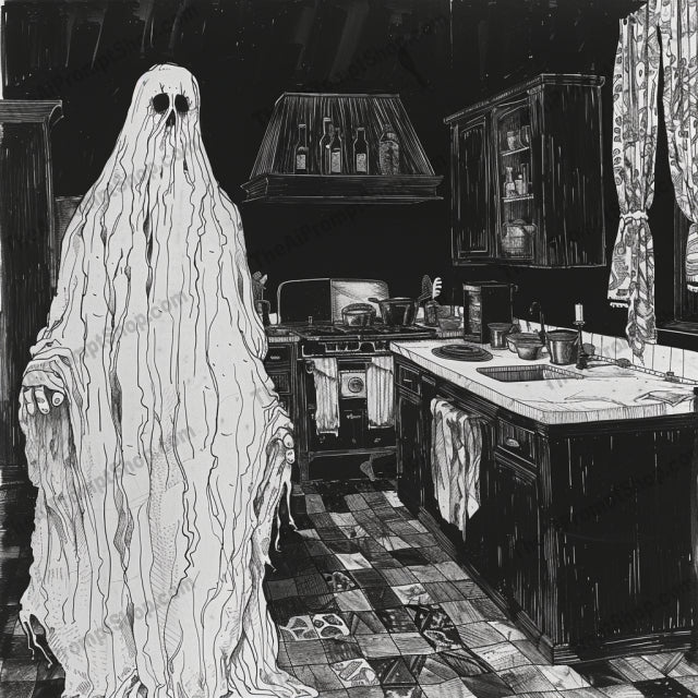 Mystical and Spooky Illustrations AI MidJourney Image Prompt, 9599 — This intriguing artwork showcases a blend of mystical and spooky themes, featuring detailed… — product preview image 2