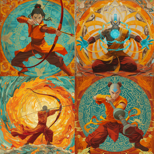 Mystic Elements Tapestry AI MidJourney Image Prompt, Character Art, 4171