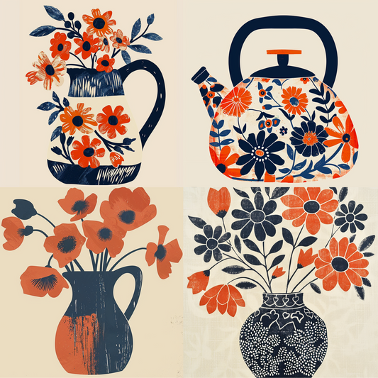 Vintage Floral Charm AI MidJourney Image Prompt, 8020