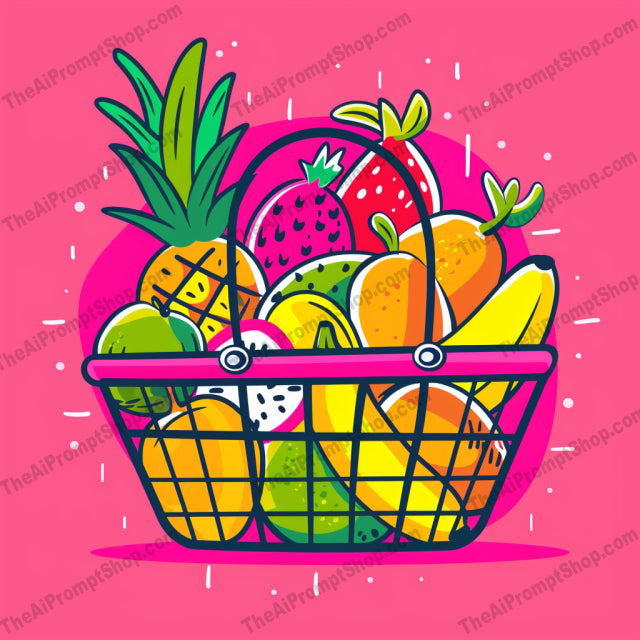 Hand-drawn Grocery Basket AI MidJourney Image Prompt, 9036 Food, midjourney, hand-drawn, illustration, grocery basket, food items, colorful, cheerful, whimsical, artistic, culinary, vibrant colors, fresh, appealing, food illustration, basket of food, playful, art style, grocery shopping, market basket, food art, food collage, Midjourney, Ai, Ai Image Prompt, Image Prompt, Prompt