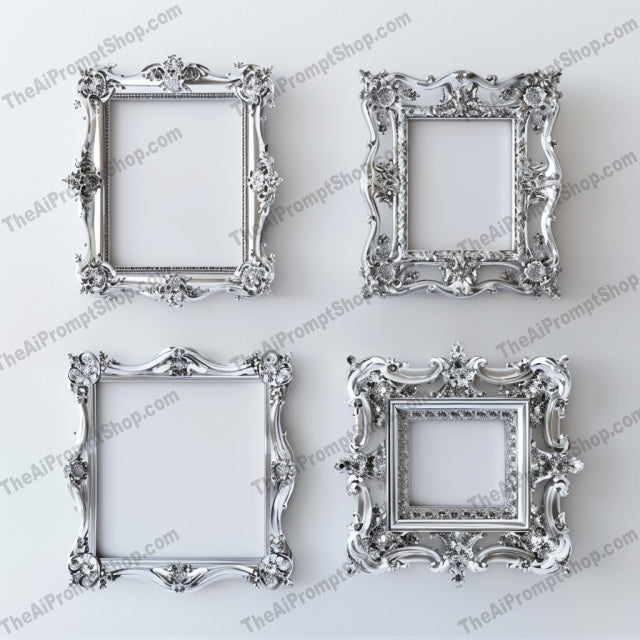 Elegant Ornate Frames AI MidJourney Image Prompt, 8969 Mockups - Products, midjourney, ornate frames, elegant design, sophisticated decor, gold frames, silver frames, rustic wood frames, intricate designs, interior decoration, vintage style, baroque frames, antique frames, decorative frames, wall art, old-fashioned frames, luxurious decor, classic design, artistic frames, home decor, vintage frames, stylish frames, Midjourney, Ai, Ai Image Prompt, Image Prompt, Prompt