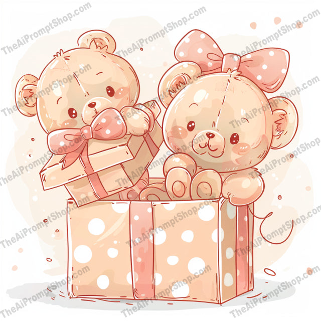 Adorable Baby Animals in Gift Boxes AI MidJourney Image Prompt, 9118 Animals, midjourney, baby animals, cute animals, gift boxes, dinosaurs, kittens, puppies, teddy bears, whimsical style, heartwarming, adorable, polka dots, pastel colors, illustration, cartoon art, animal illustration, sweet, playful, delightful, children's art, charming, Midjourney, Ai, Ai Image Prompt, Image Prompt, Prompt