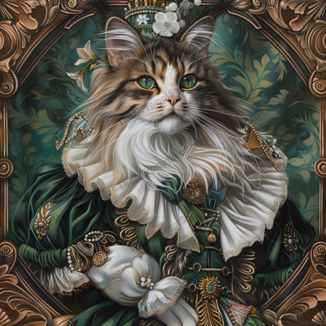 Regal Cat Portrait AI MidJourney Image Prompt, 8966 Animals, midjourney, regal, cat, portrait, royal, elegant, noble, luxurious, clothing, ornate, grand, majestic, feline, dignified, decorative, artistic, sophisticated, vintage, classic, royalty, detailed, Midjourney, Ai, Ai Image Prompt, Image Prompt, Prompt