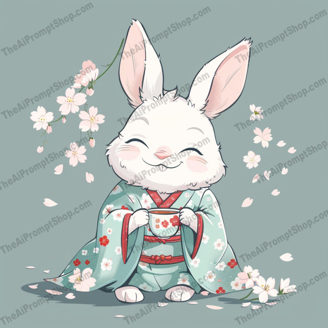 Cute Animal Characters with Cherry Blossoms AI MidJourney Image Prompt, 8440